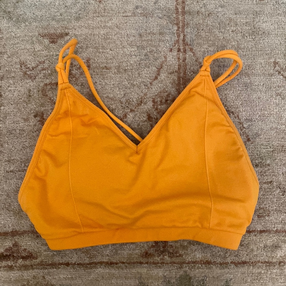 Fabletics Tangerine Colored Strappy Sports Bra - Picture 7 of 8